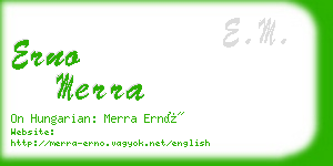 erno merra business card